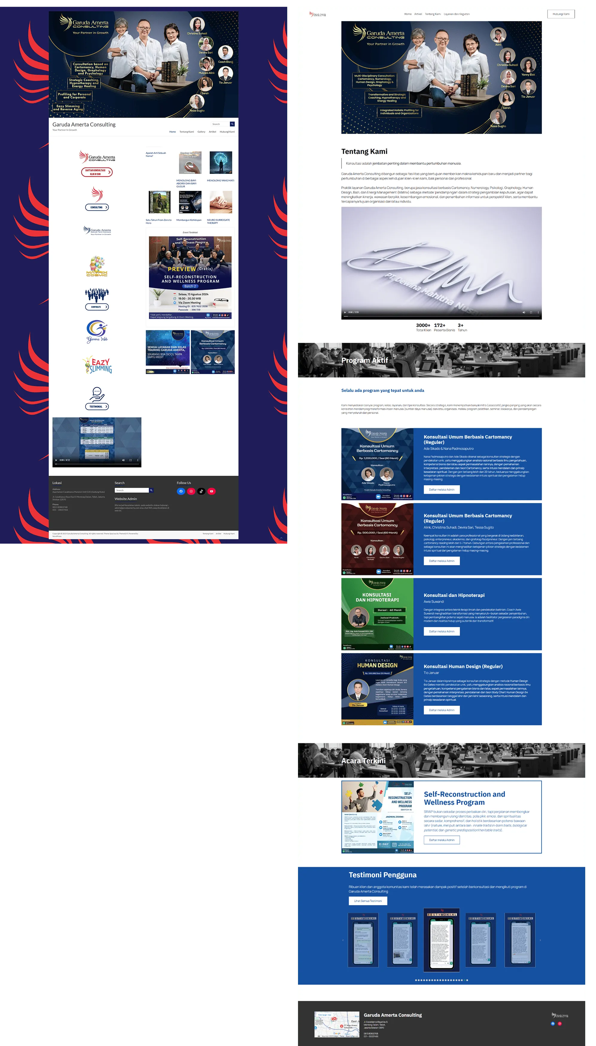 Before and After Image of Garuda Amerta Consulting Website Redesign